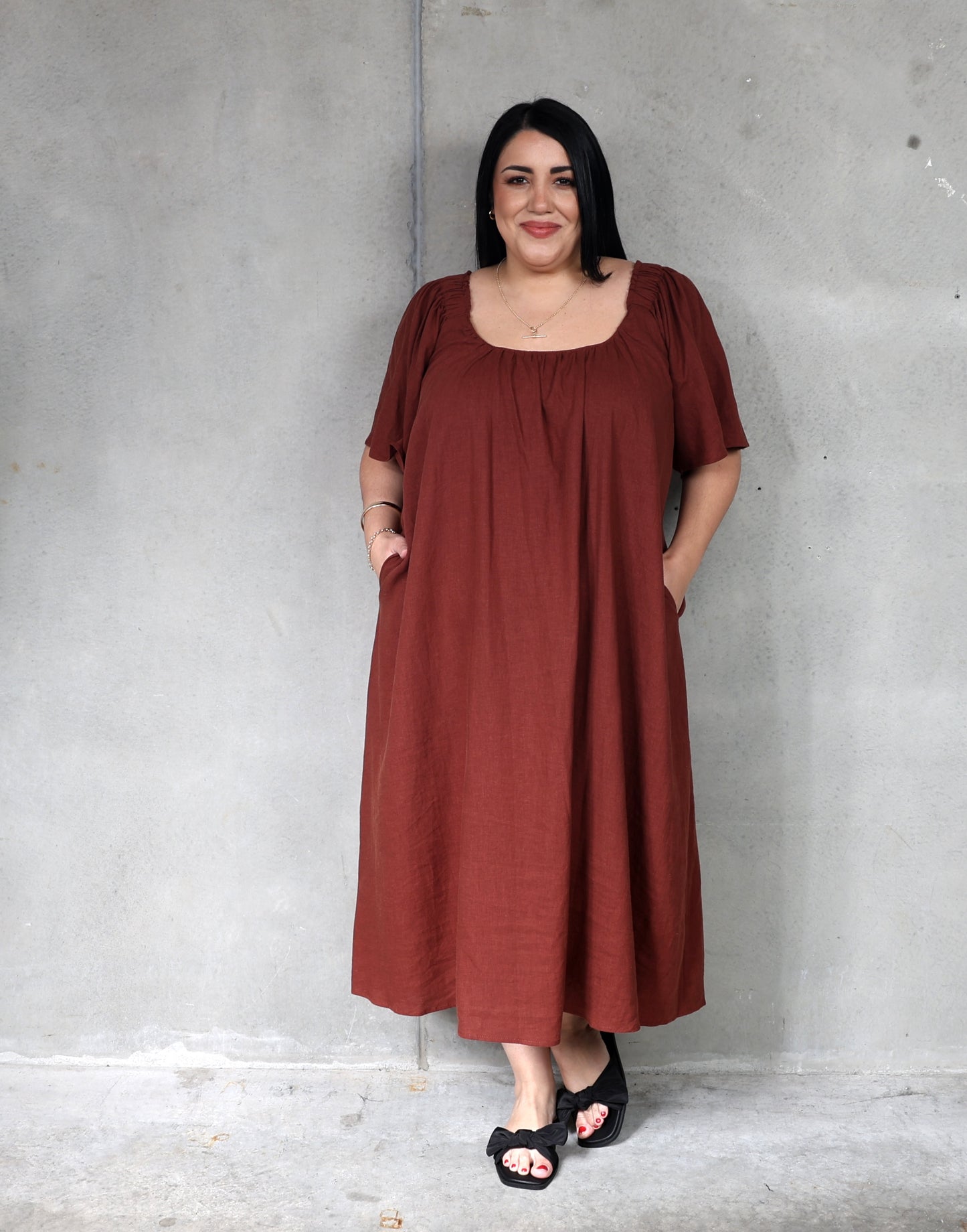 Haven Flora Maxi Dress - Espresso