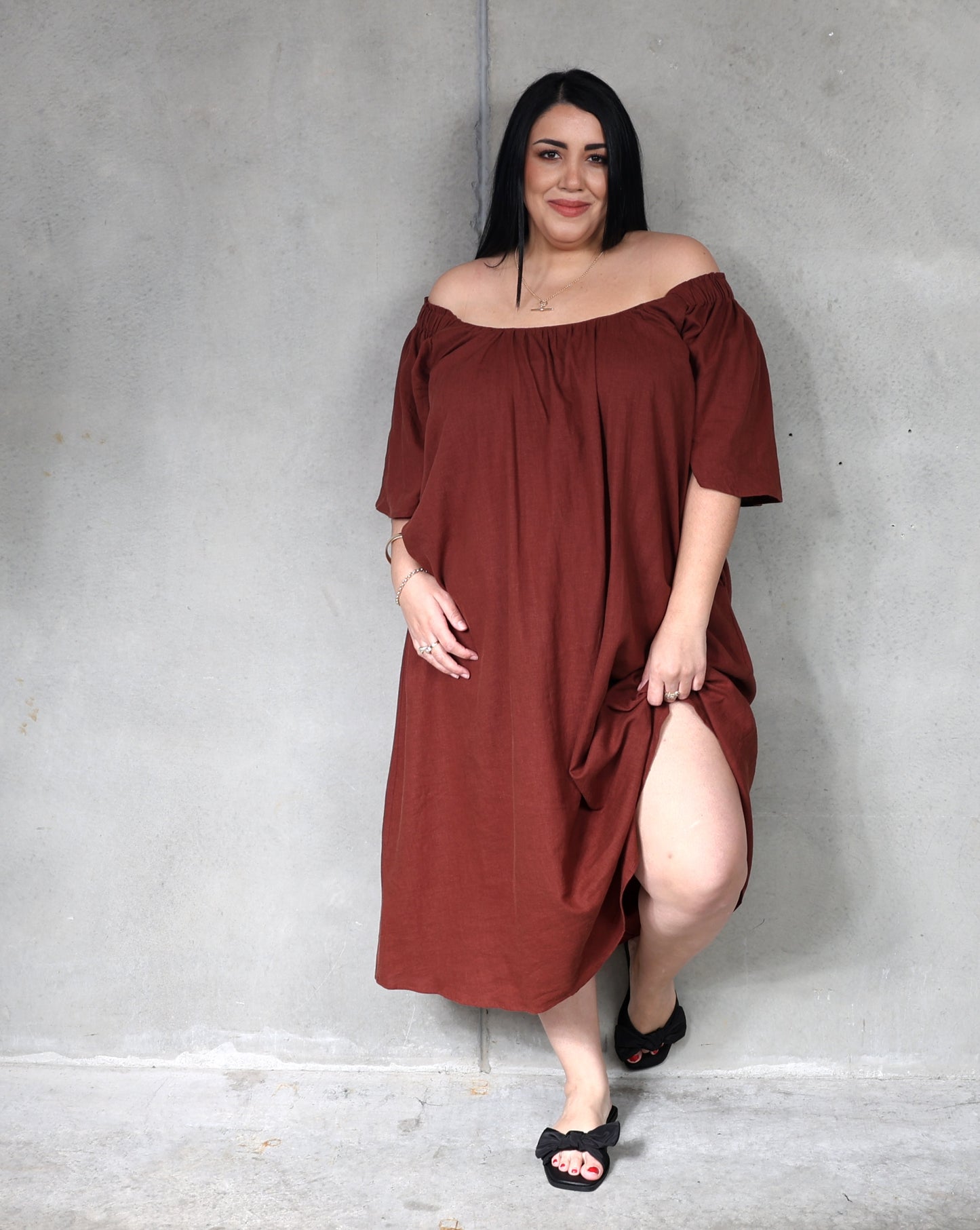 Haven Flora Maxi Dress - Espresso