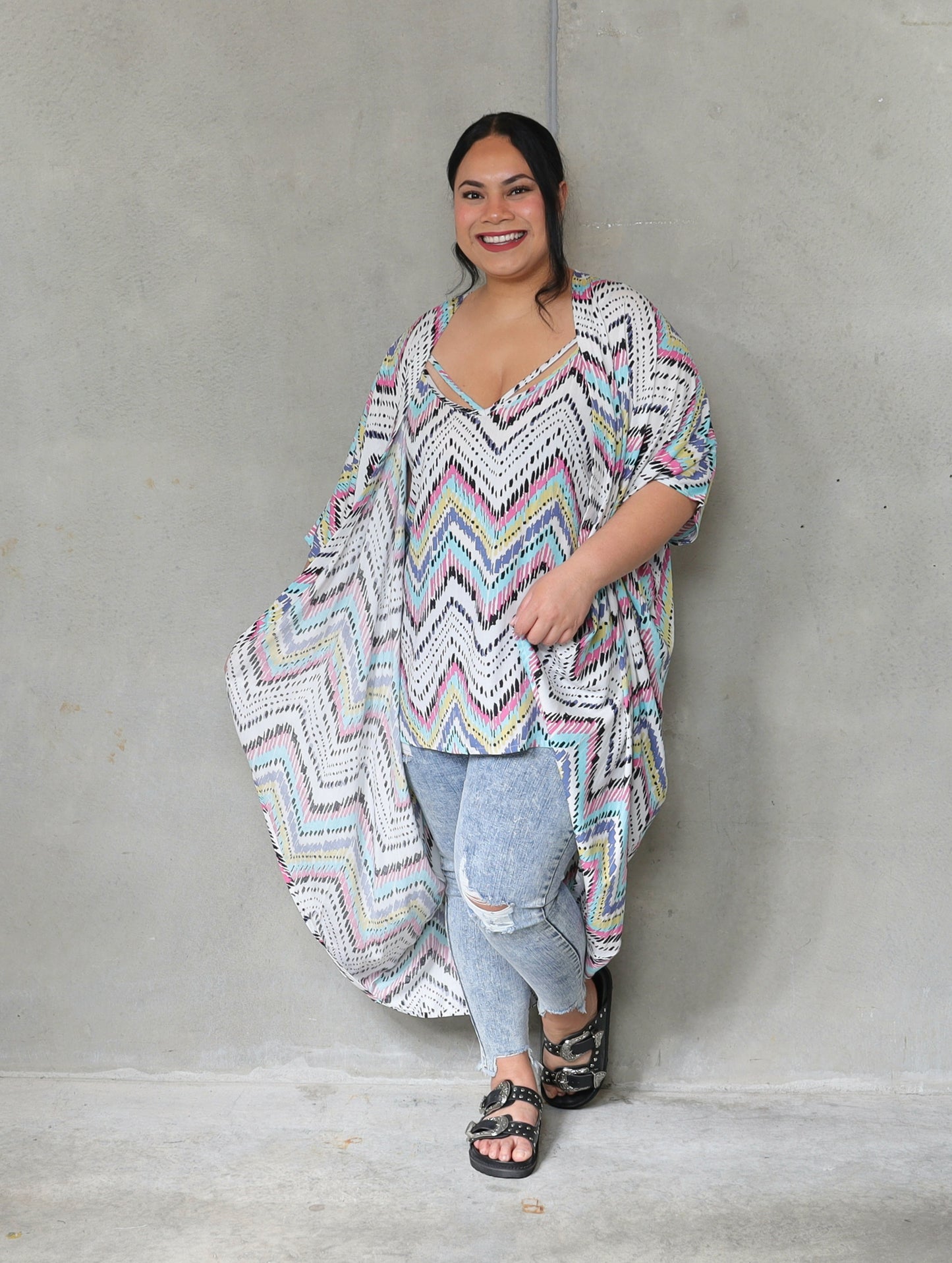 Kindred Kimono - Neon Aztec
