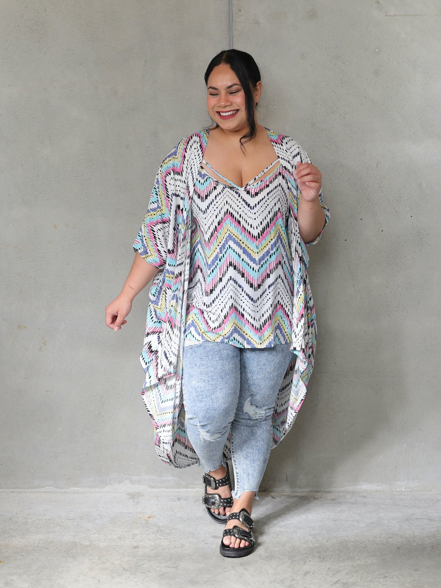 Kindred Kimono - Neon Aztec