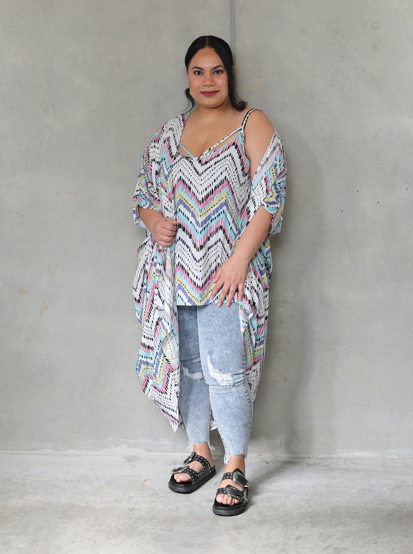 Kindred Kimono - Neon Aztec