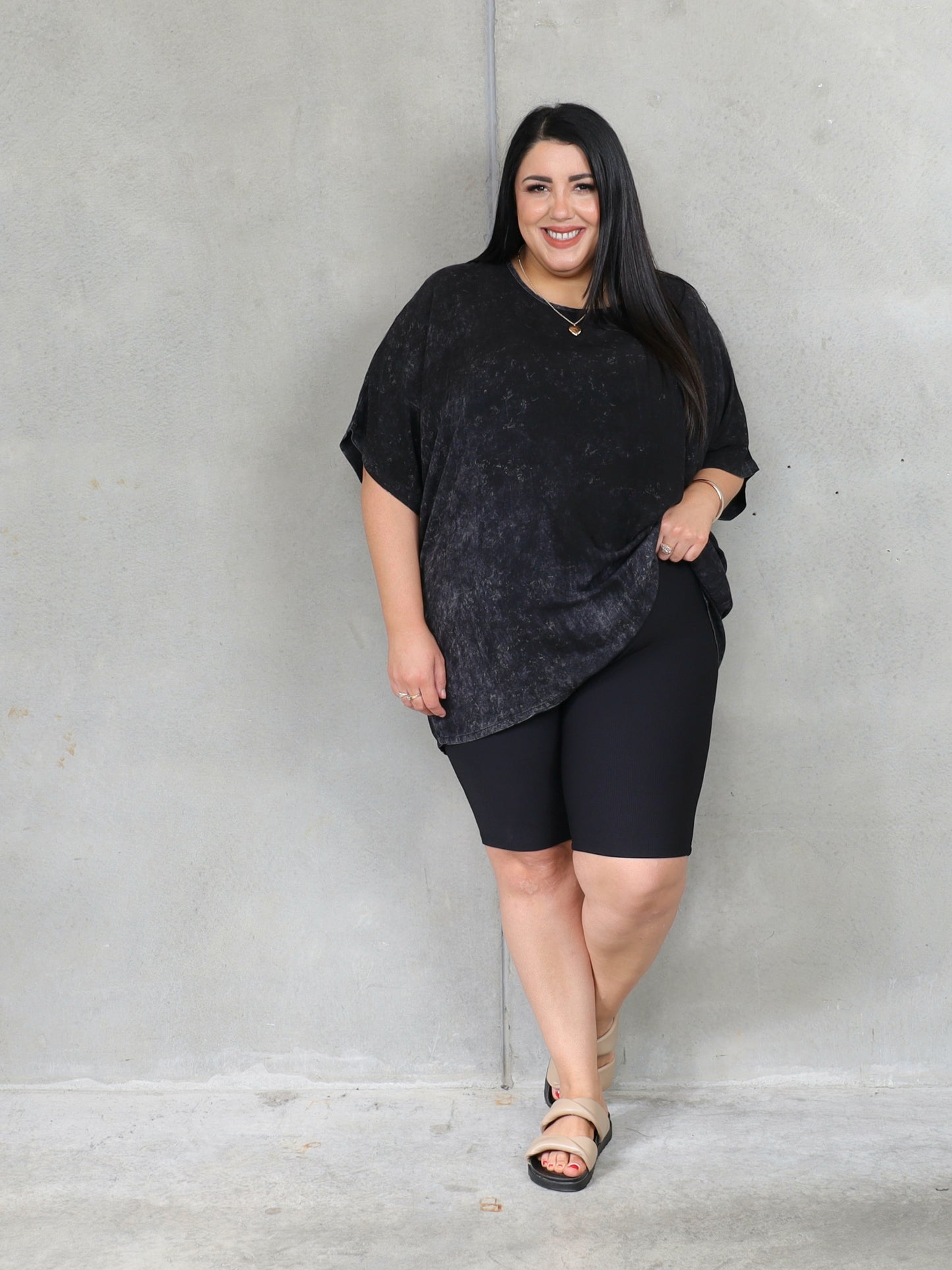 Drape Top - Stonewash Black