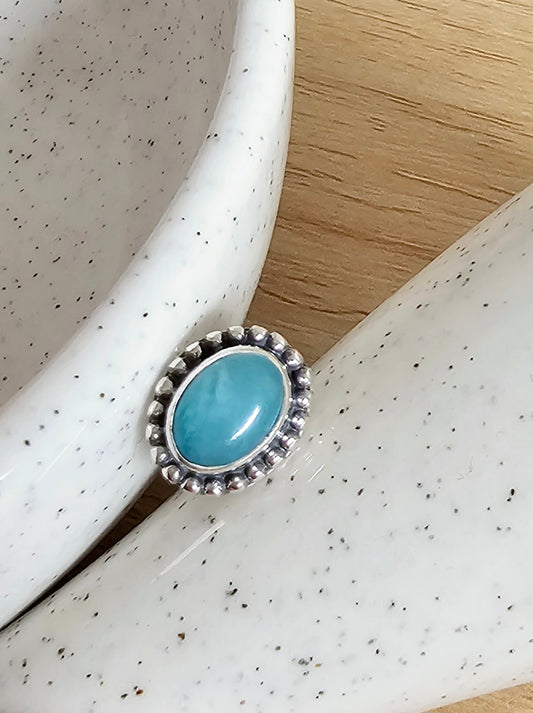 Filigree Silver Stud Earring - Turquoise