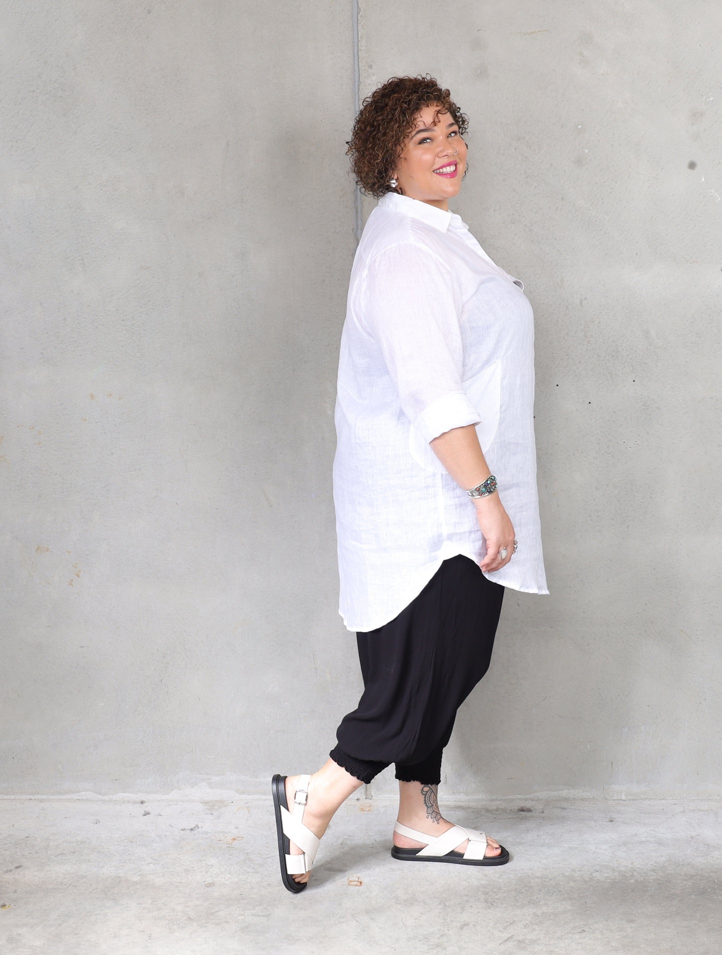 Picasso Blouse - White Linen