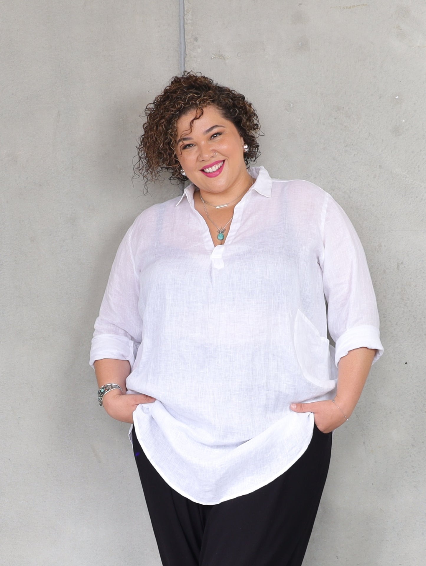 Picasso Blouse - White Linen