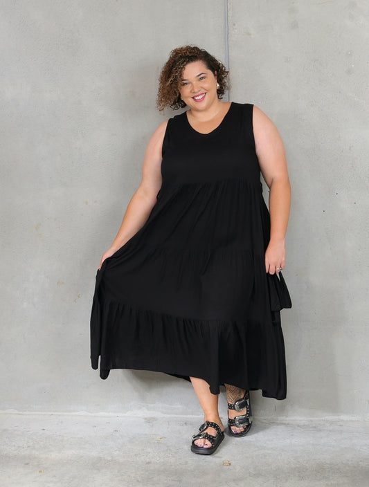 Flossie Maxi Dress - Black - Isla-Maree