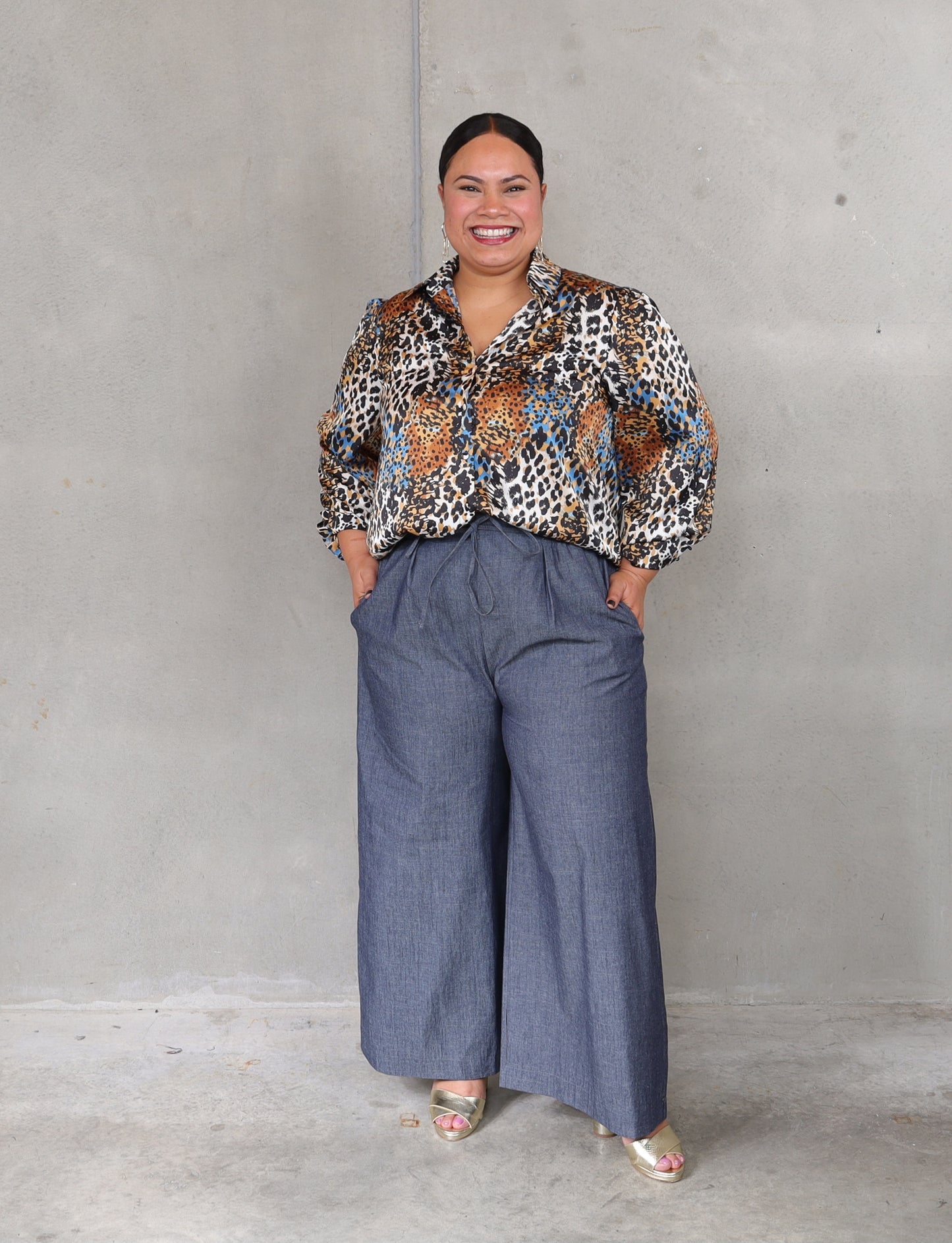Vogue Palazzo Pant - Chambray