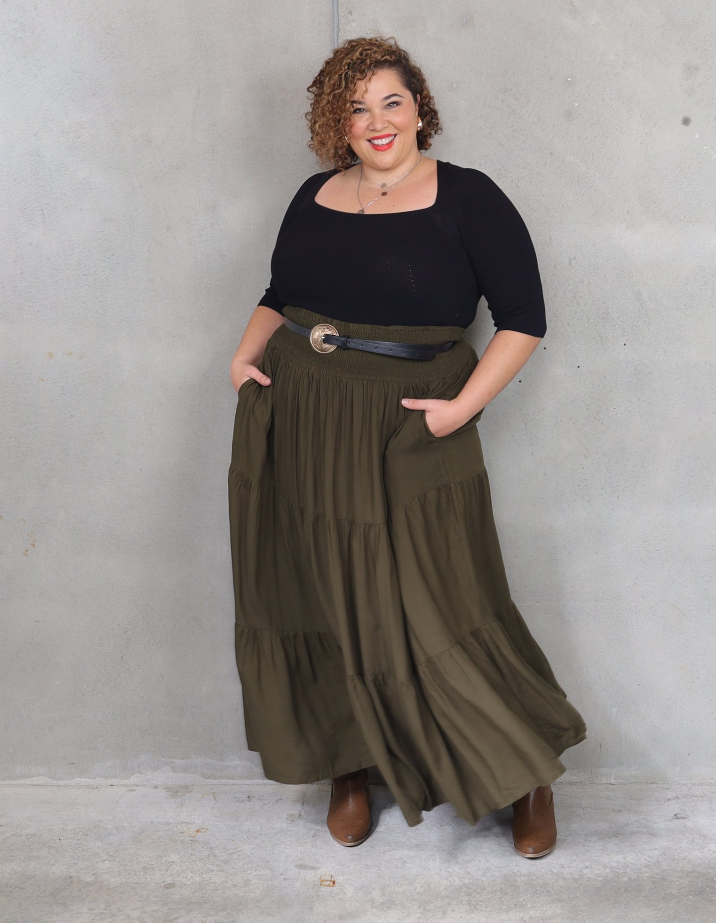 Ava Skirt - Army