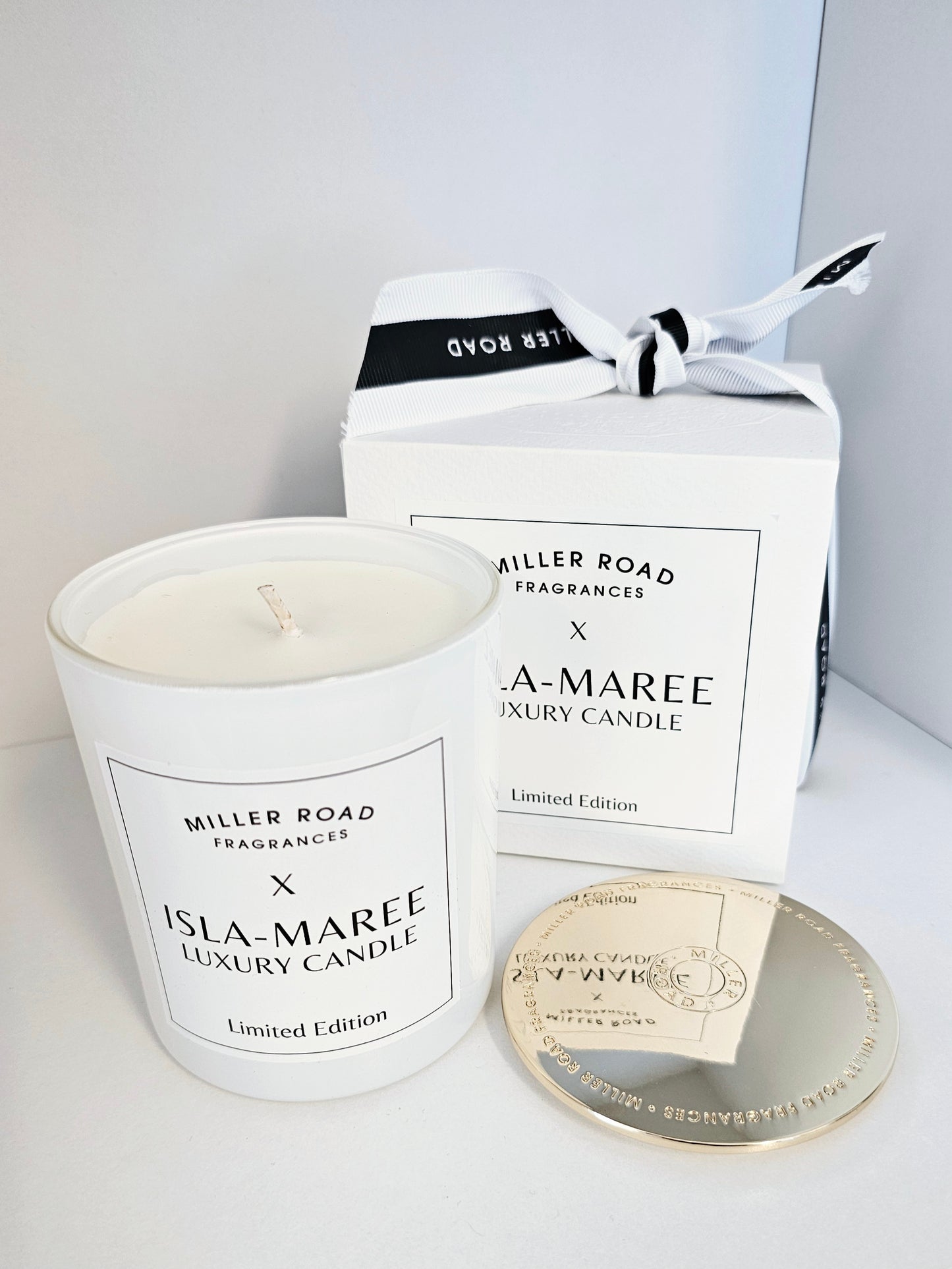Miller Road x Isla-Maree White & Gold Luxury Candle - Isla-Maree