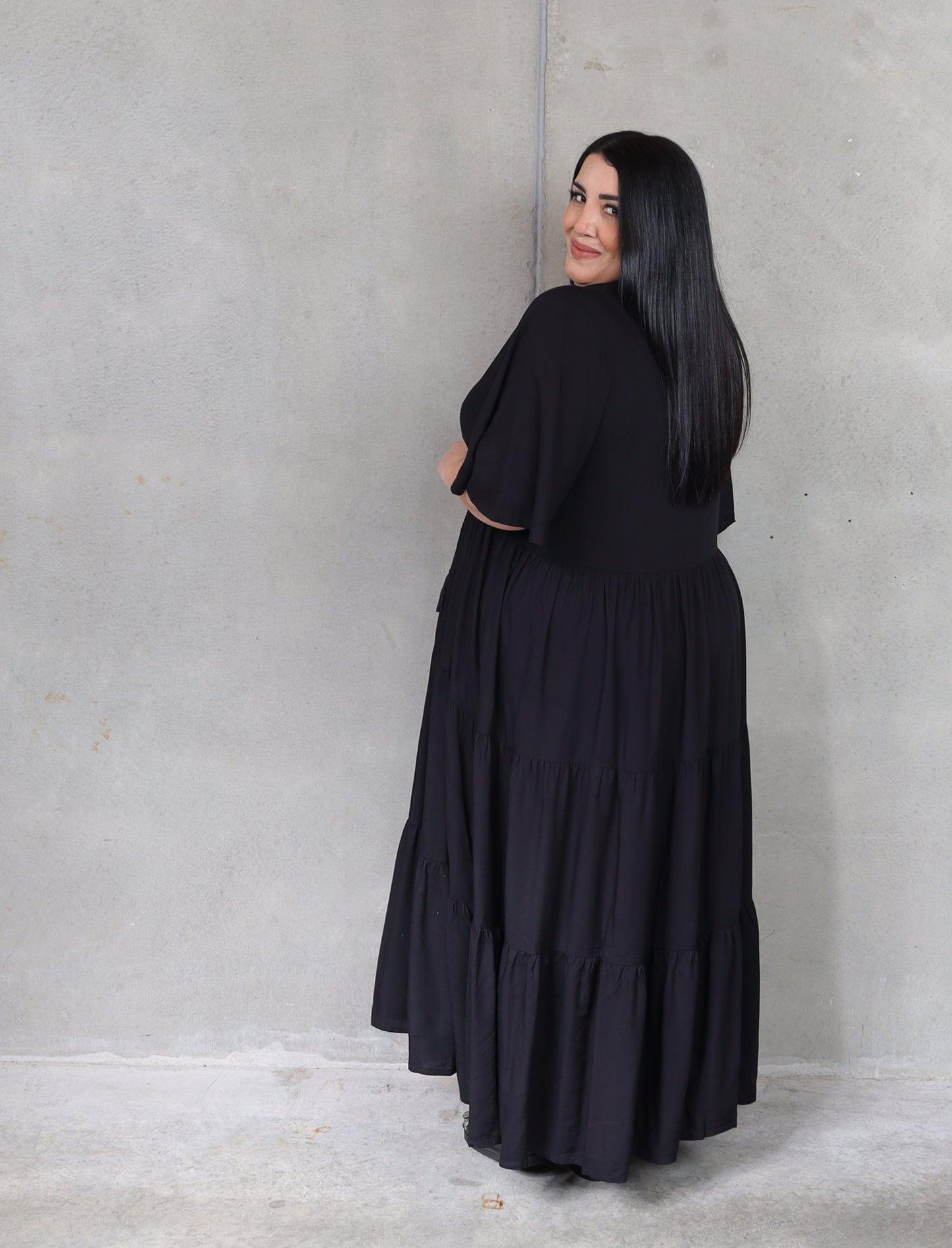 Florence Dress Short Sleeve - Black - Isla-Maree