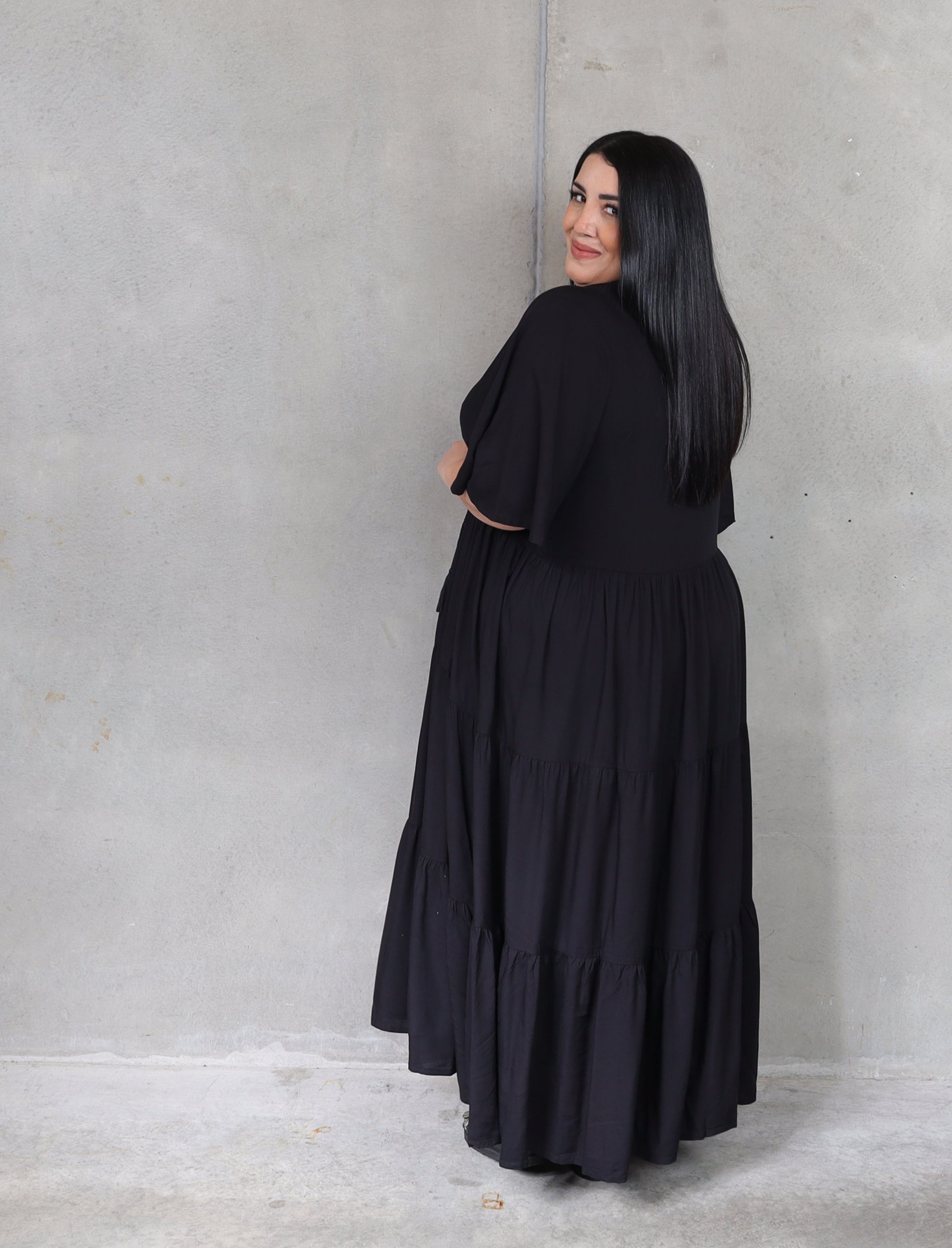 Florence Dress Short Sleeve - Black - Isla-Maree