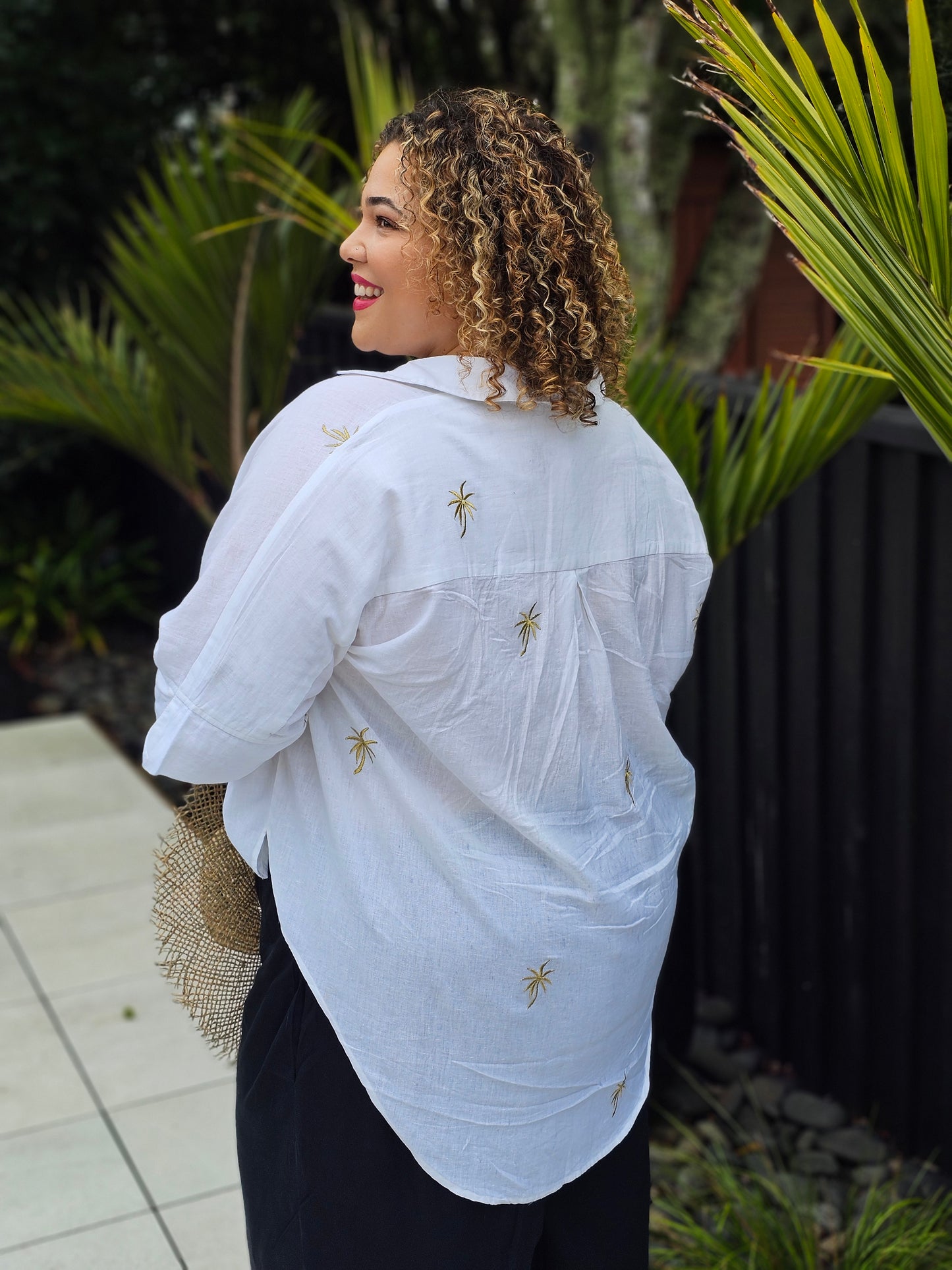 St Tropez Shirt - Golden Palms