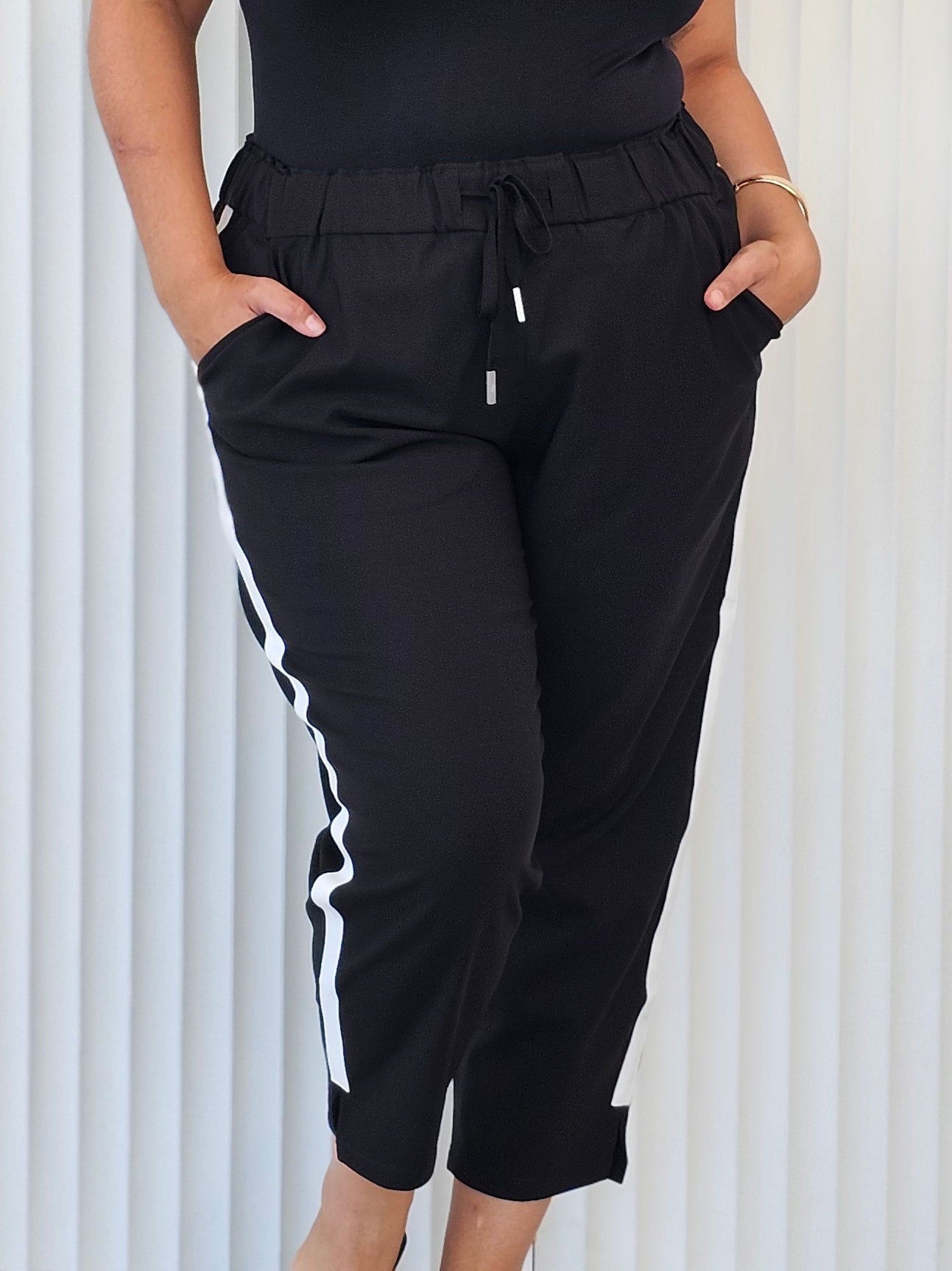 Fame Pant - White Stripe
