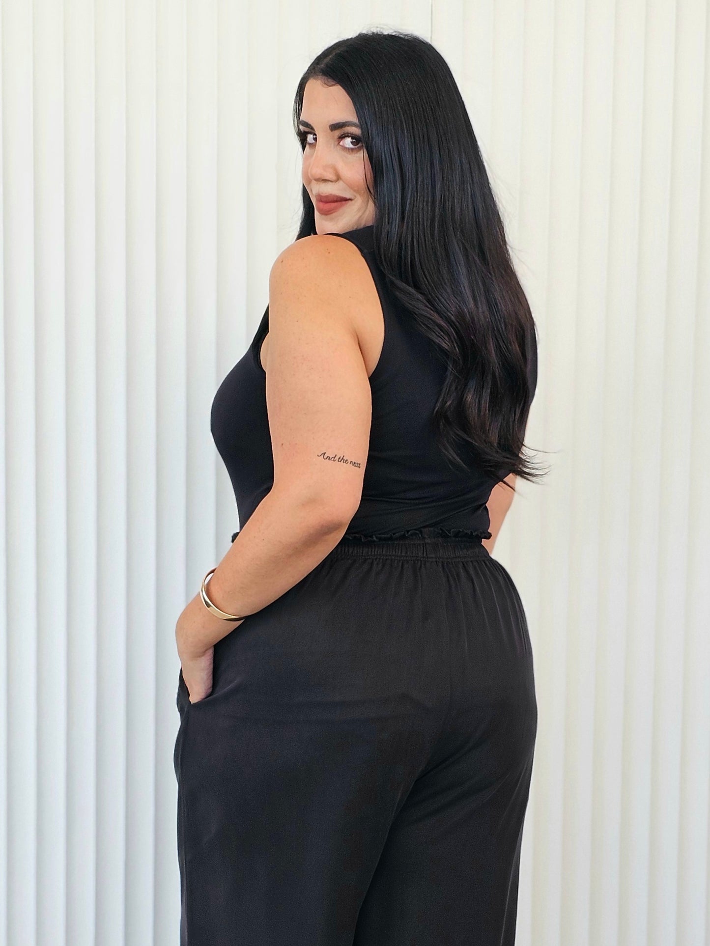 Vogue Palazzo Pant - Black 7/8