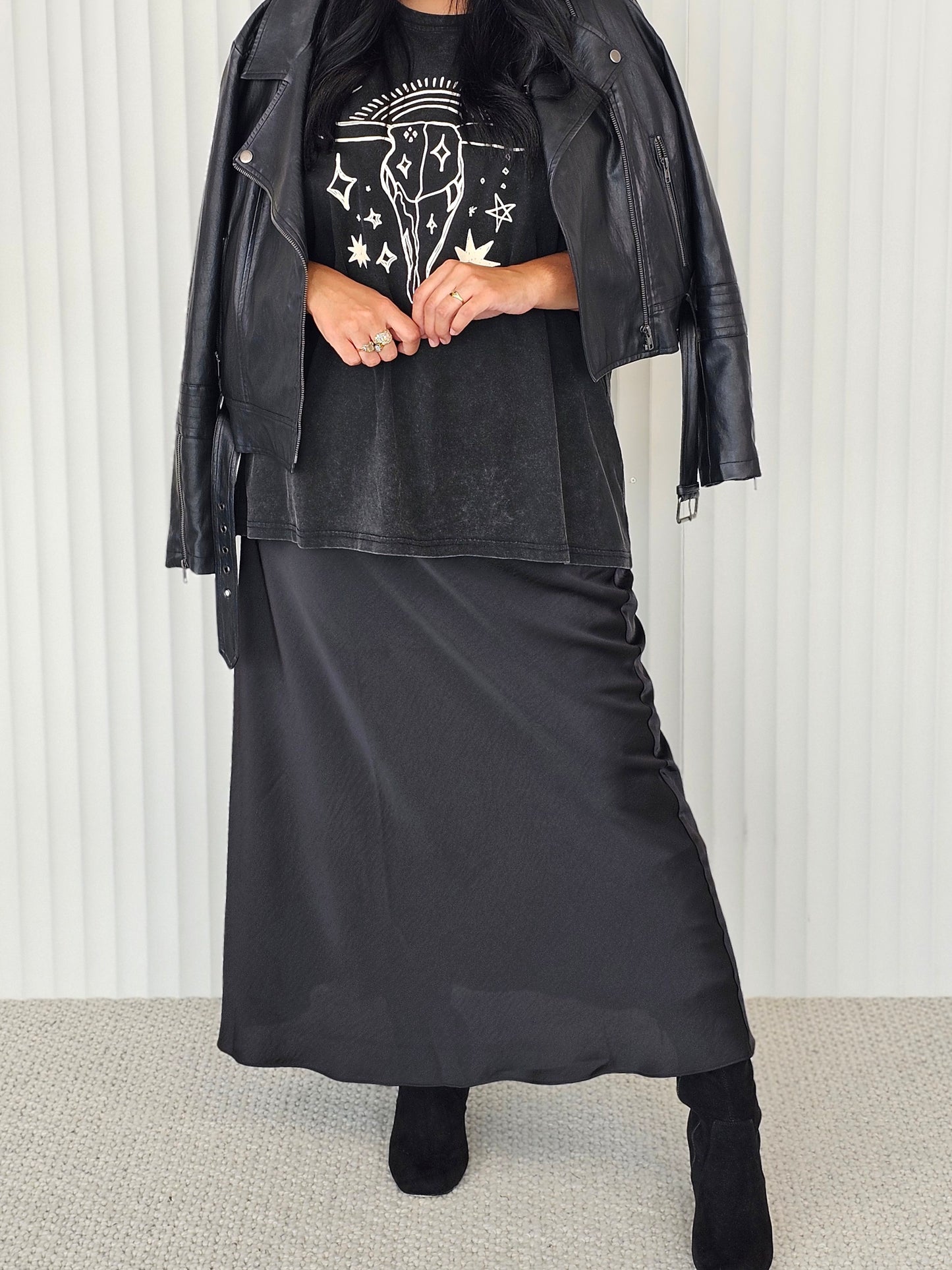 Jessica Bias Skirt - Black