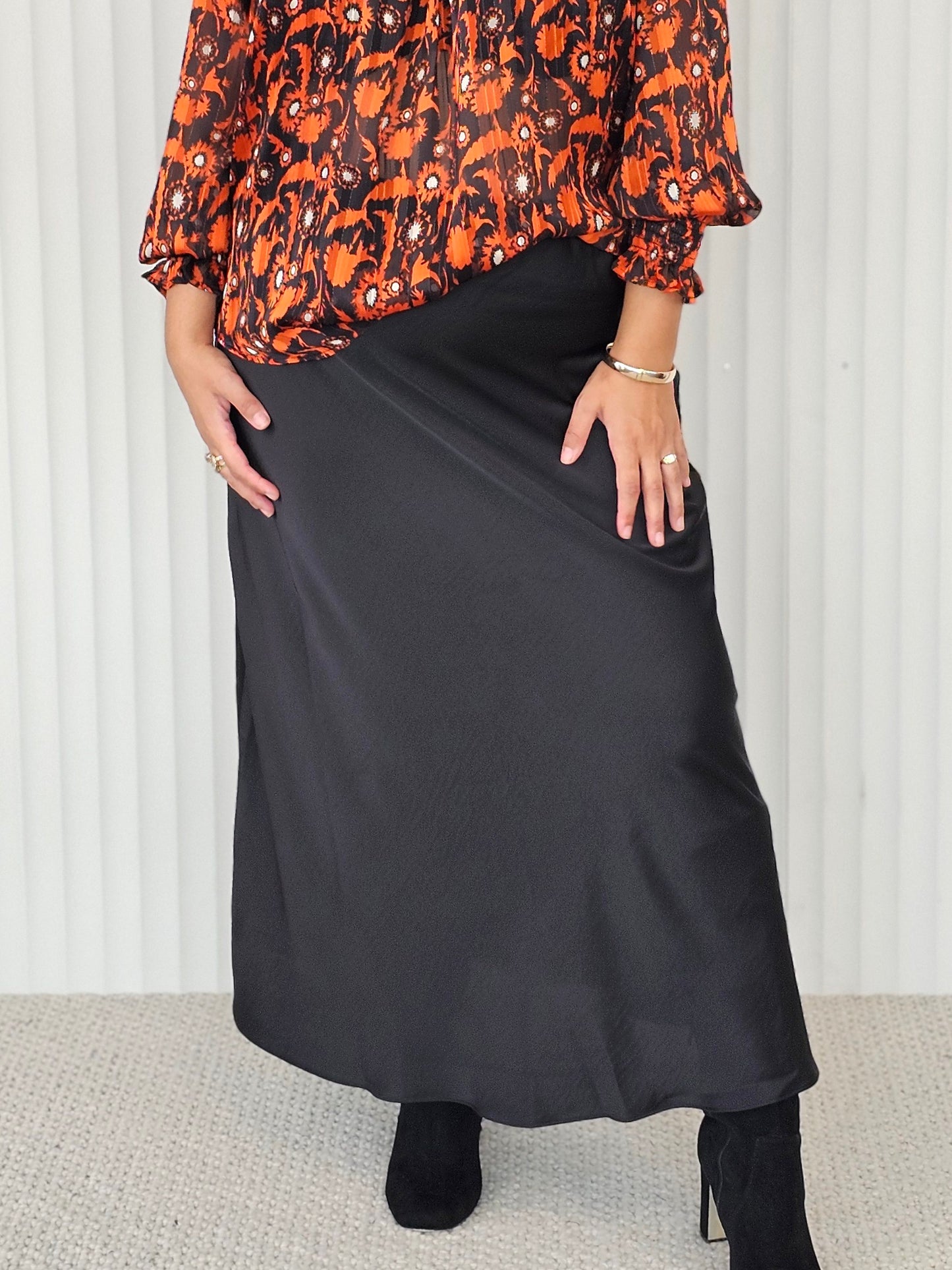 Jessica Bias Skirt - Black