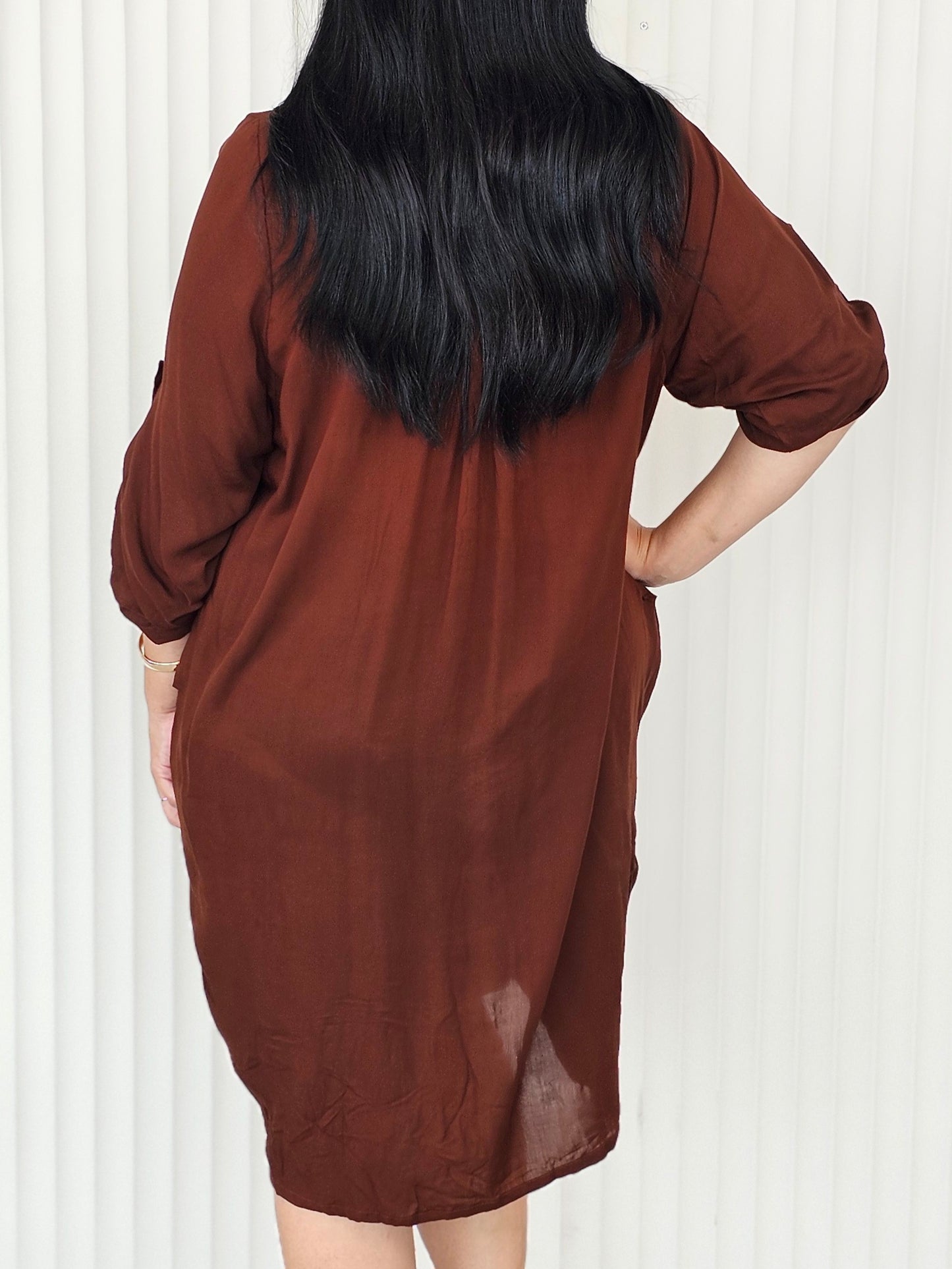 Corfu Shirt Dress - Cocoa