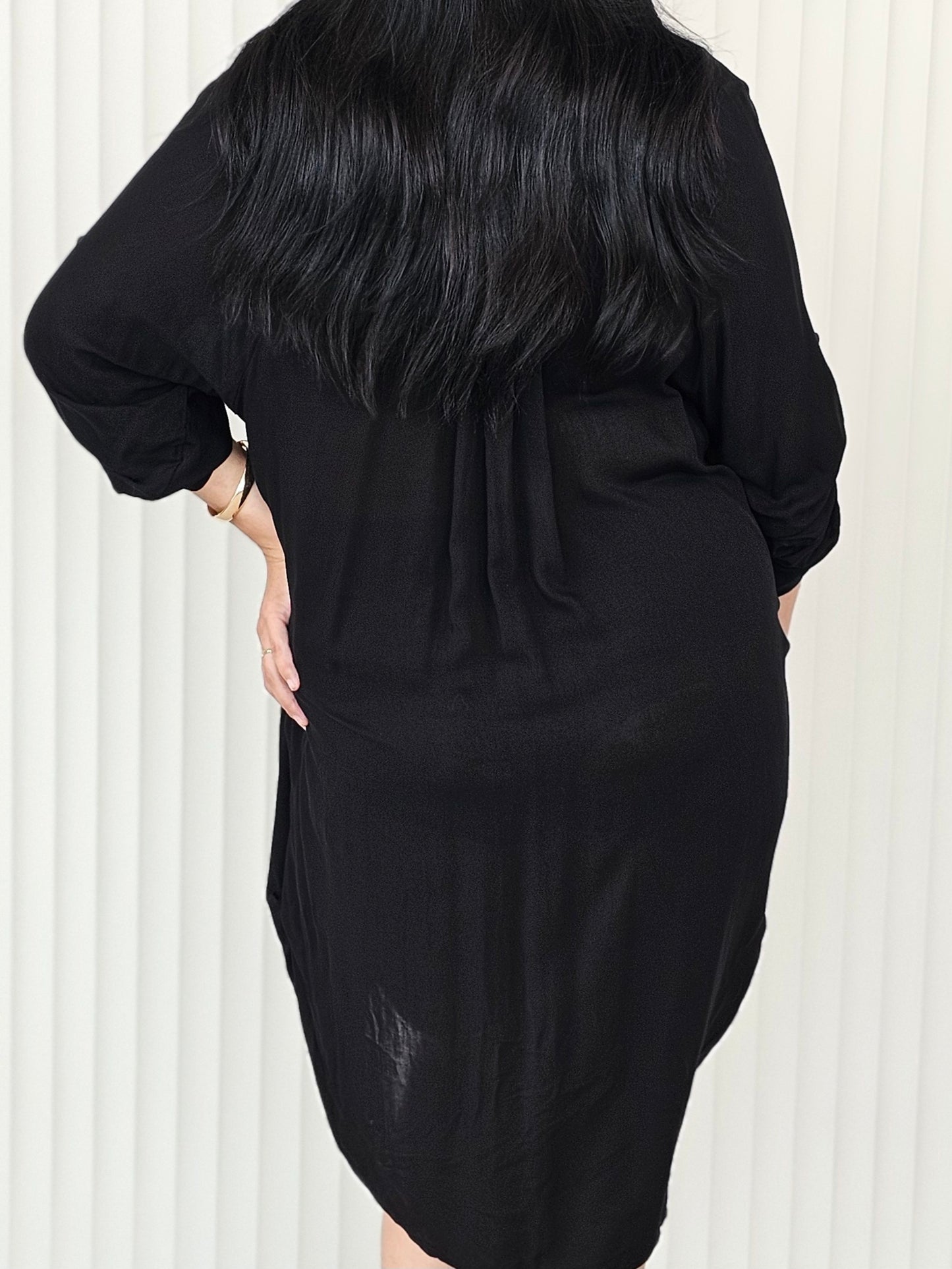 Corfu Shirt Dress - Black