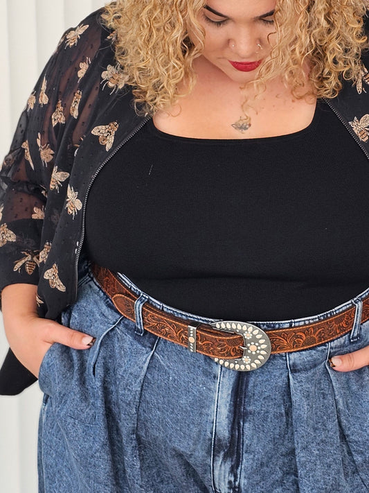 Nevada Carved Leather Belt