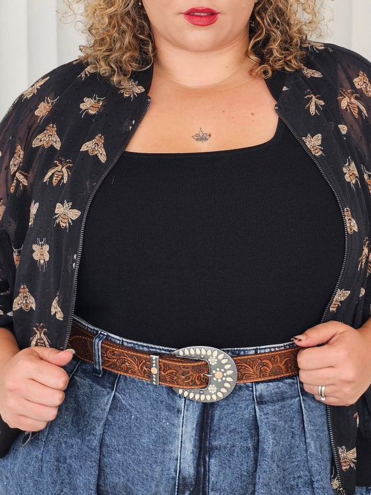 Nevada Carved Leather Belt