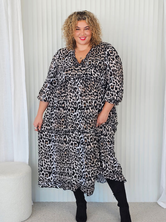 Ruffle Dress - Jungle