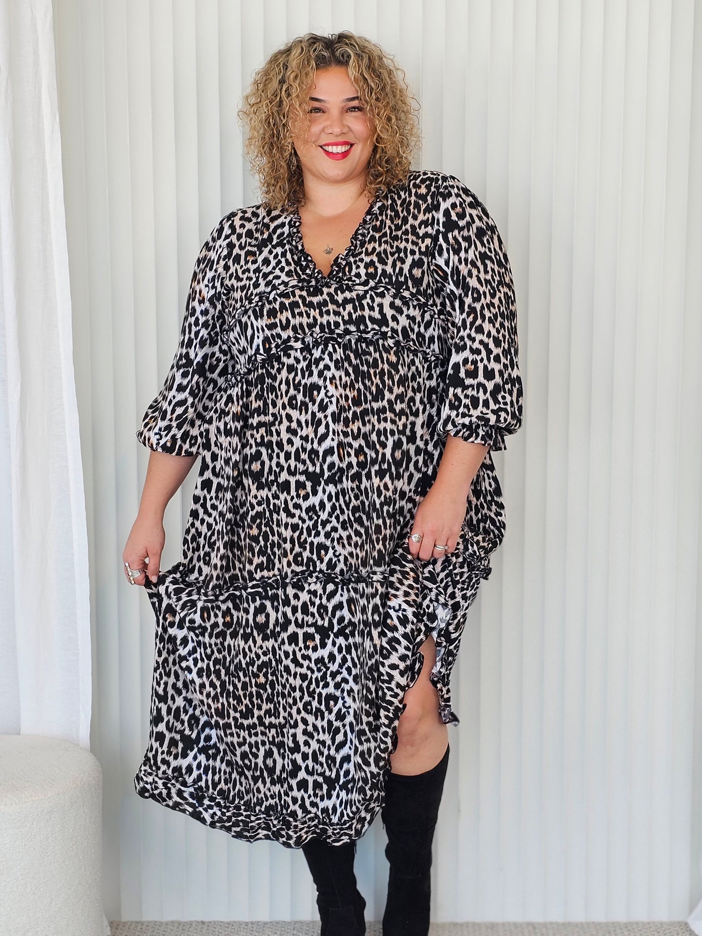 Ruffle Dress - Jungle