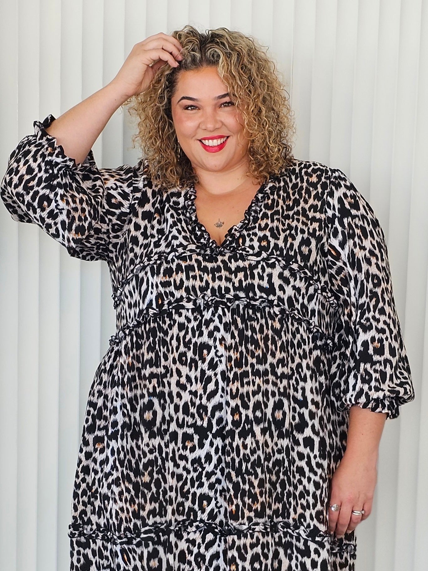 Ruffle Dress - Jungle