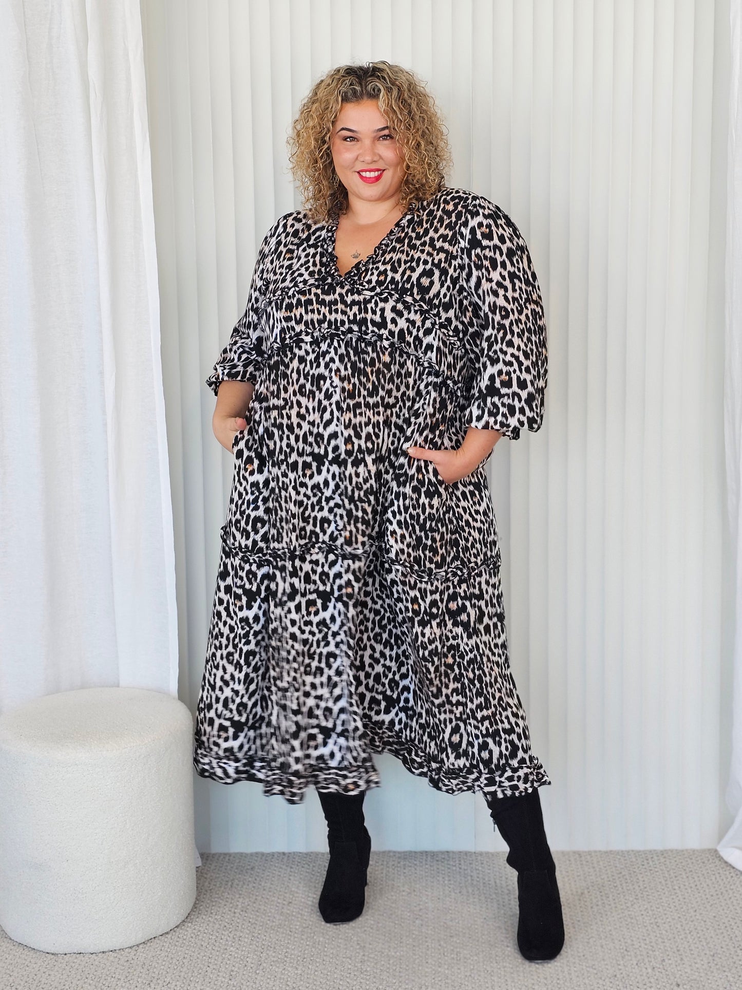 Ruffle Dress - Jungle