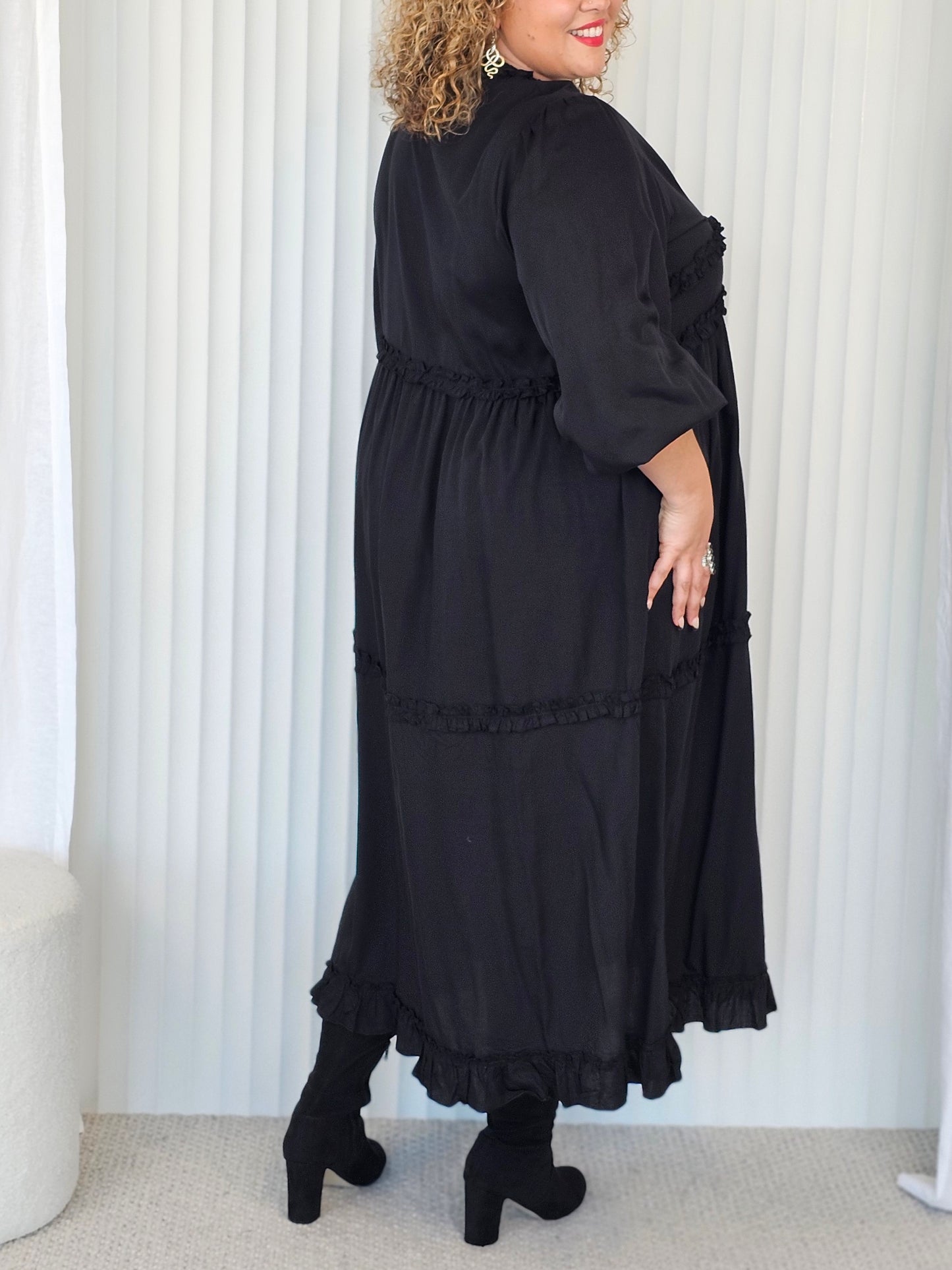 Ruffle Dress - Black