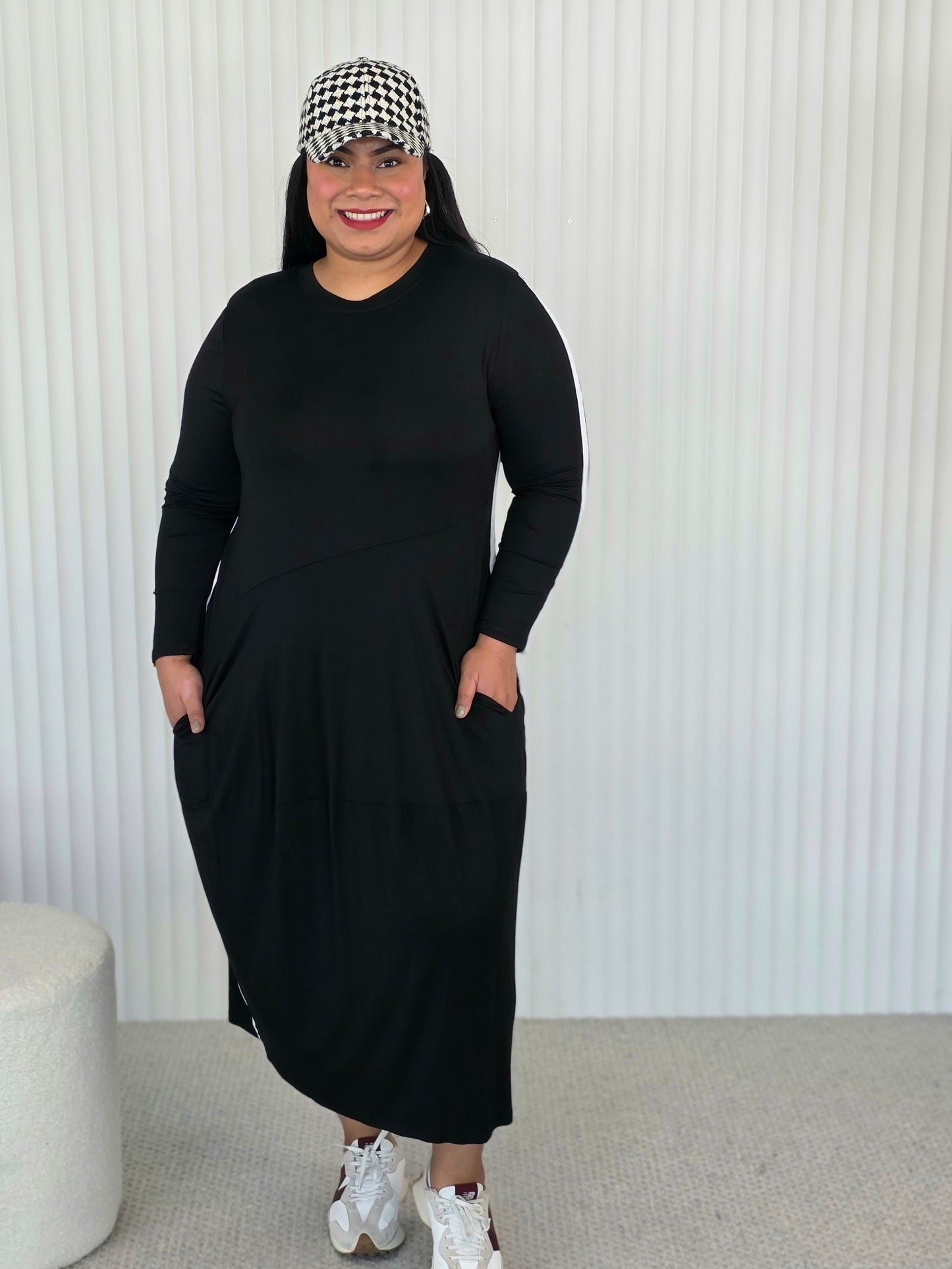 Staple Knit Dress - White Stripe