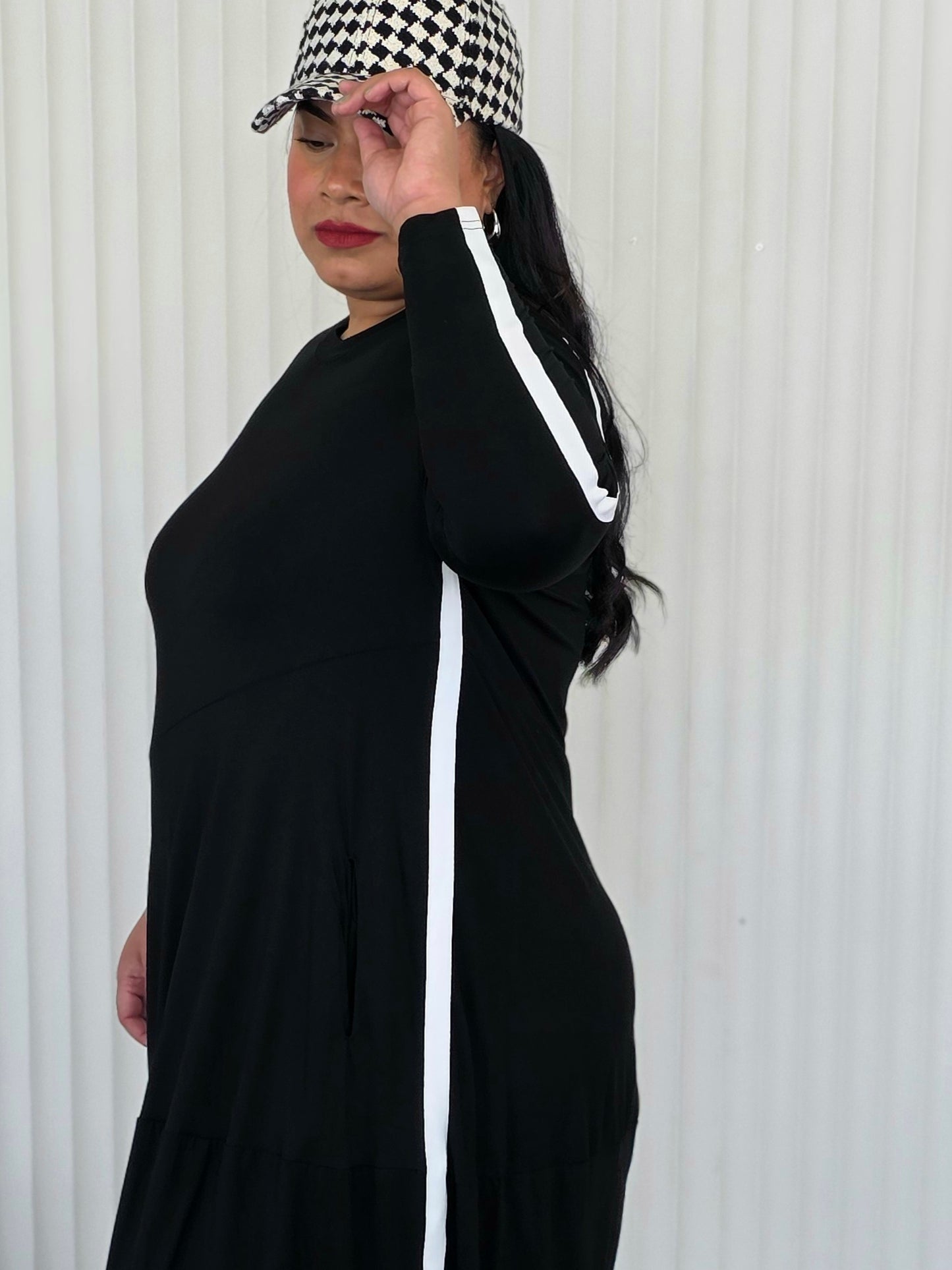 Staple Knit Dress - White Stripe