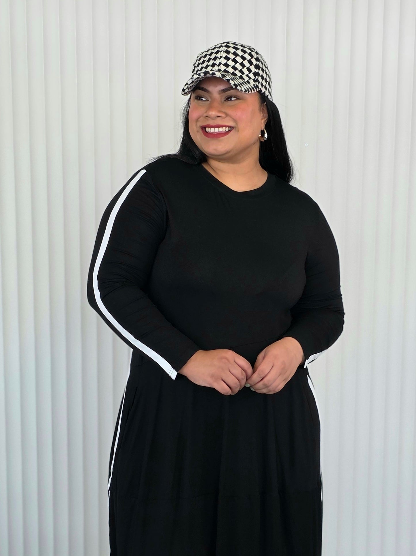 Staple Knit Dress - White Stripe