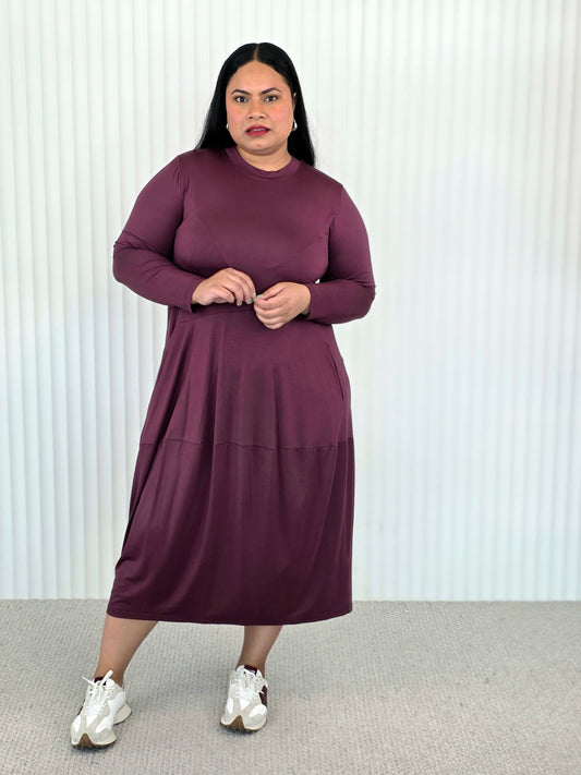 Staple Knit Dress - Merlot