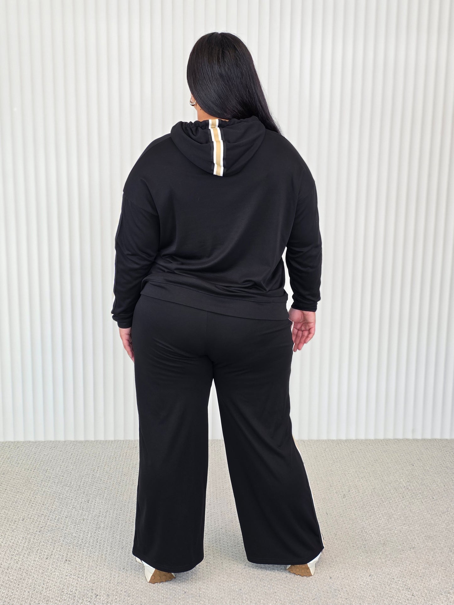 Plush Hoodie - Mocha Stripe