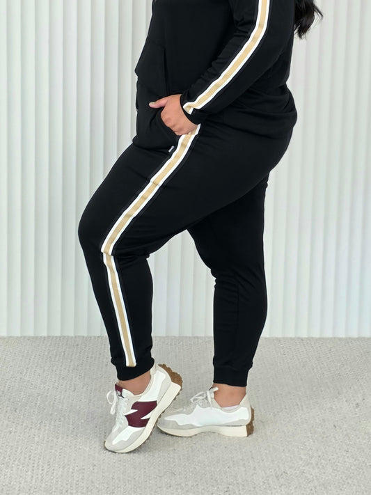 Plush Trackie - Mocha Stripe