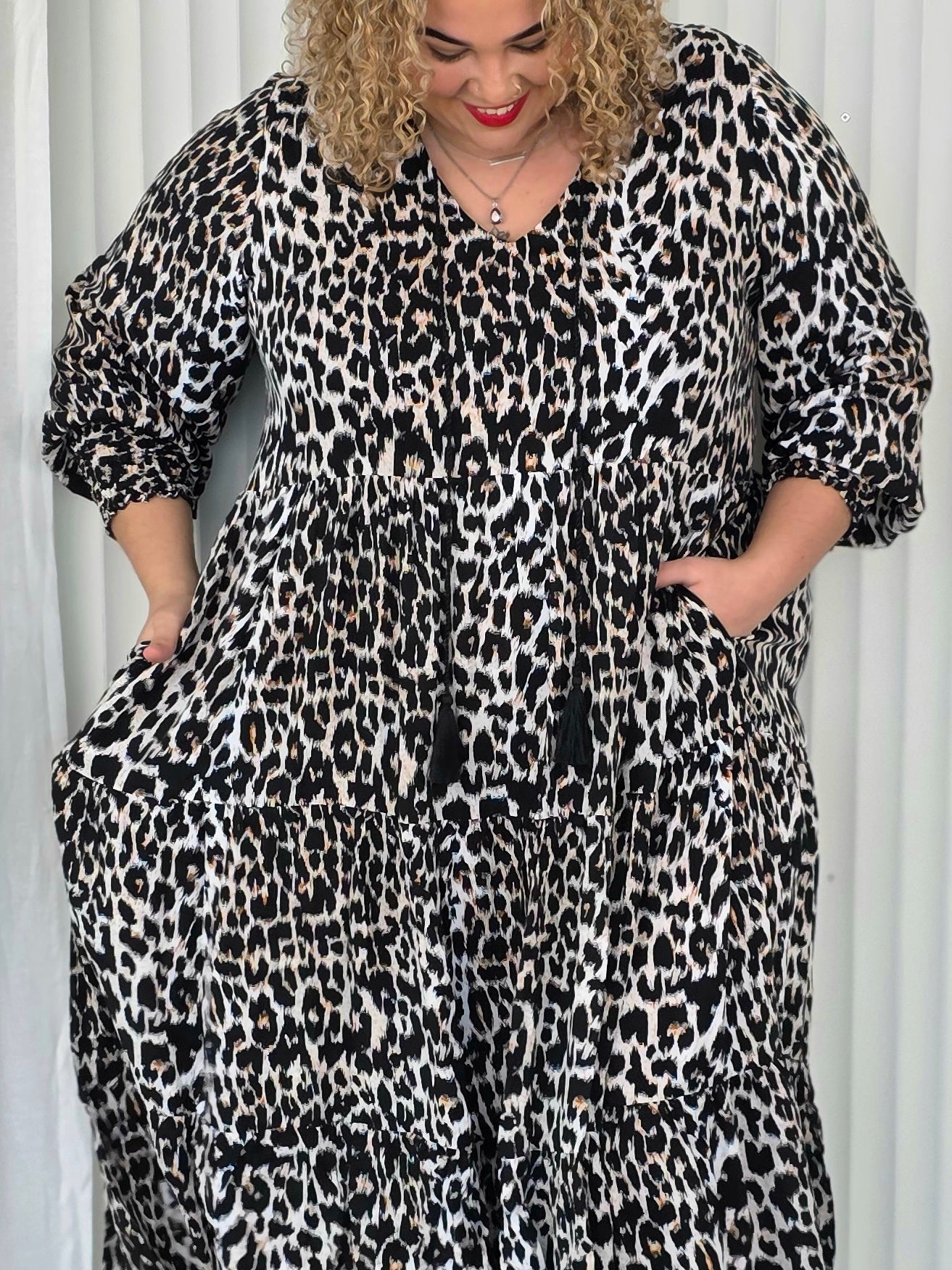 Florence Dress Long Sleeve  -  Jungle - Isla-Maree