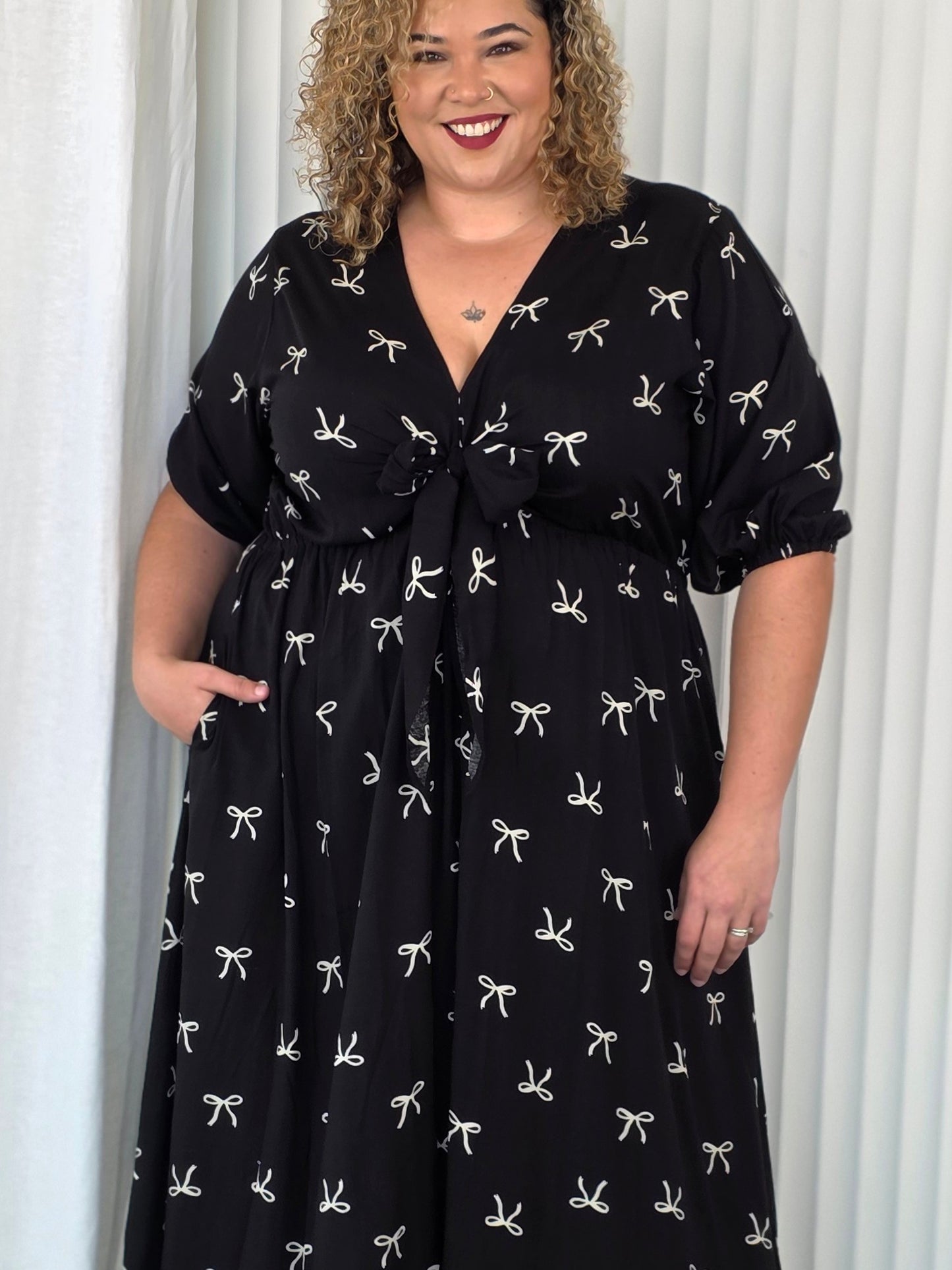 Tallulah Dress 2.0 - Black Bow