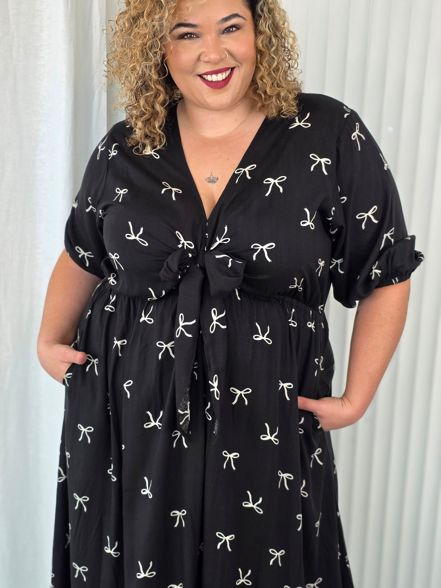 Tallulah Dress 2.0 - Black Bow