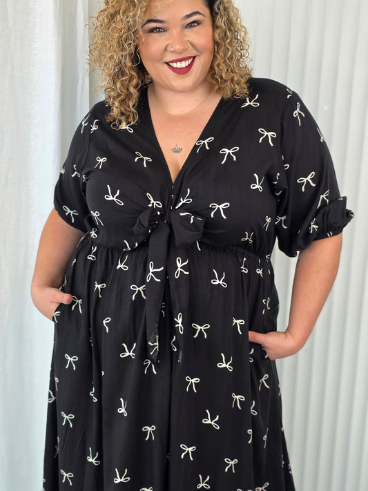 Tallulah Dress 2.0 - Black Bow