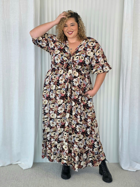 Tallulah Dress 2.0 - Floral Latte