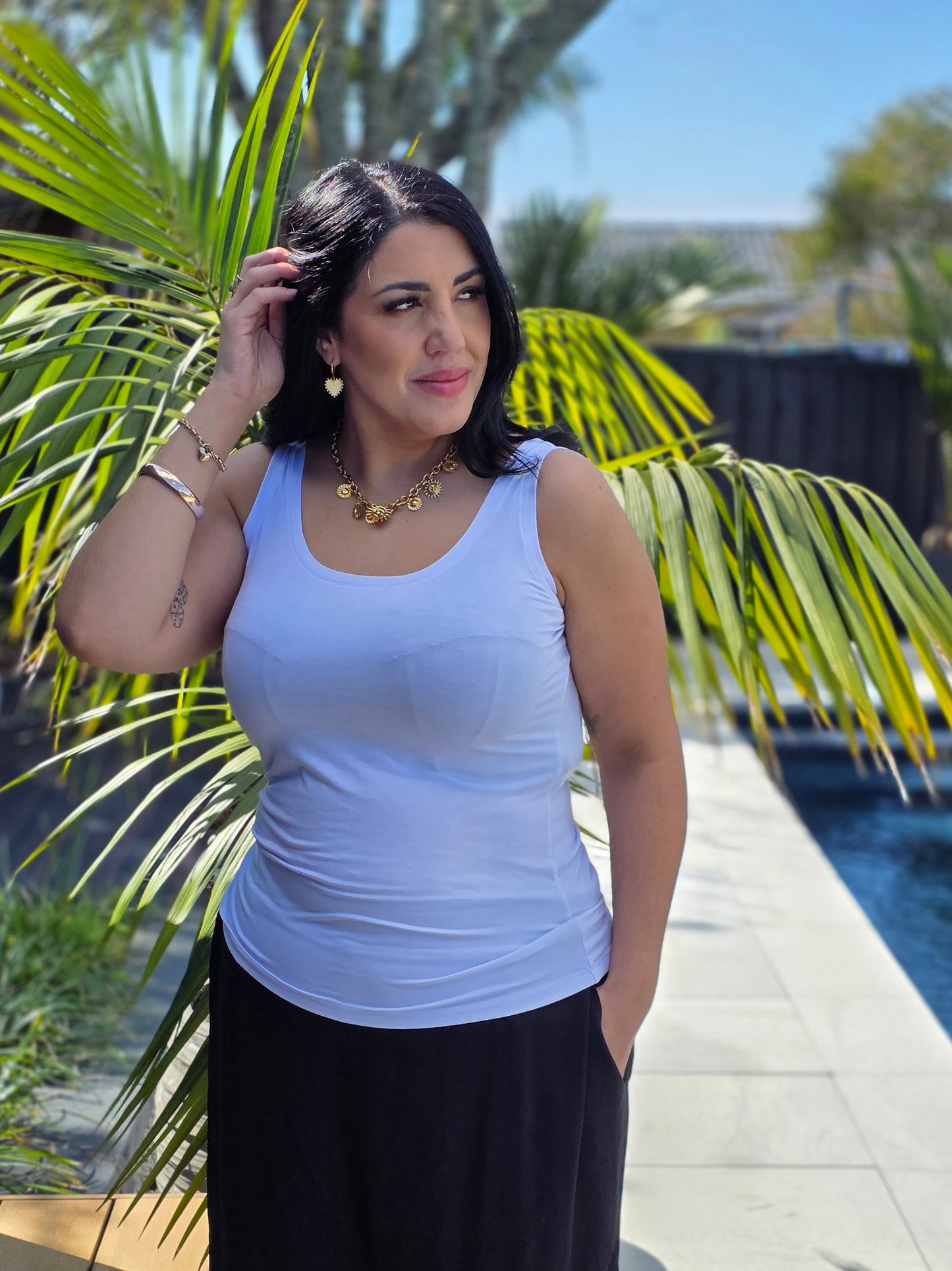 Basic Singlet - White - Isla-Maree