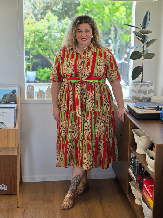 Jacquie Dress - Luxe Tibetan Tiger