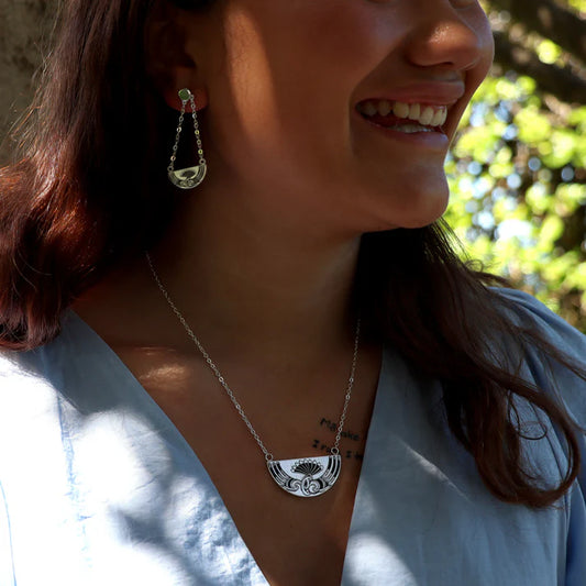Huia Breastplate Necklace - Silver - Isla-Maree