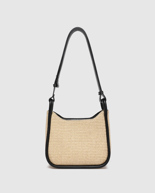 Louenhide Clare Shoulder Bag - Black Raffia