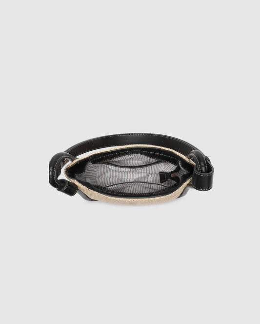 Louenhide Clare Shoulder Bag - Black Raffia
