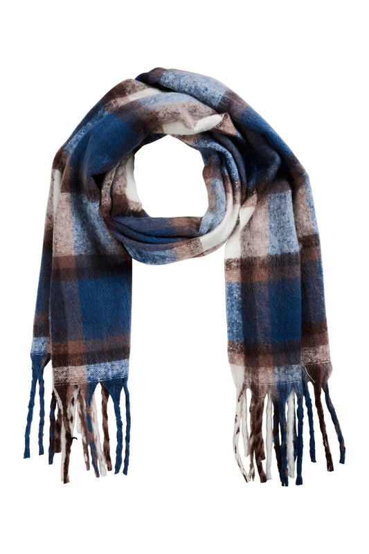Isle Of Mine - Sloane Navy Check Scarf - Isla-Maree
