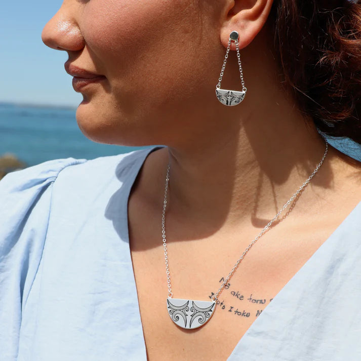 Kauae Breastplate Necklace - Silver - Isla-Maree