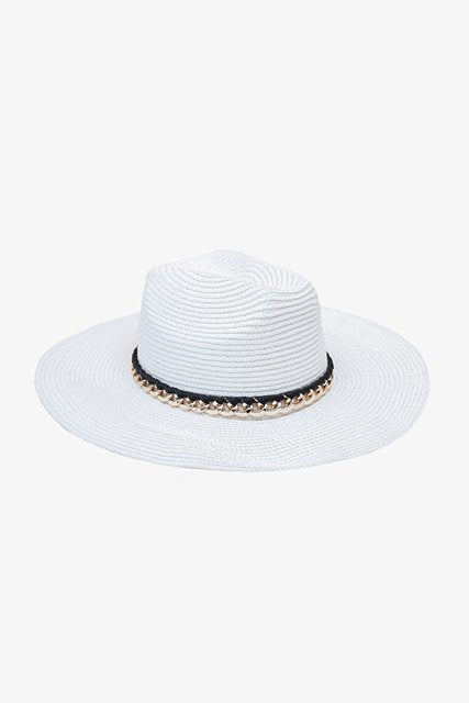 Antler White Gold Chain Fedora