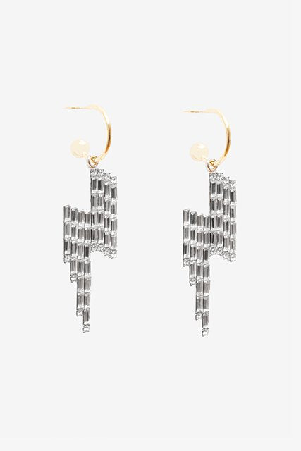 Antler Rhinestone Lightning Bolt Earring