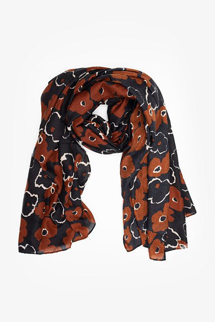 Antler Chocolate Poppy Scarf